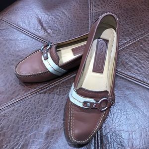 Coach brown slip on